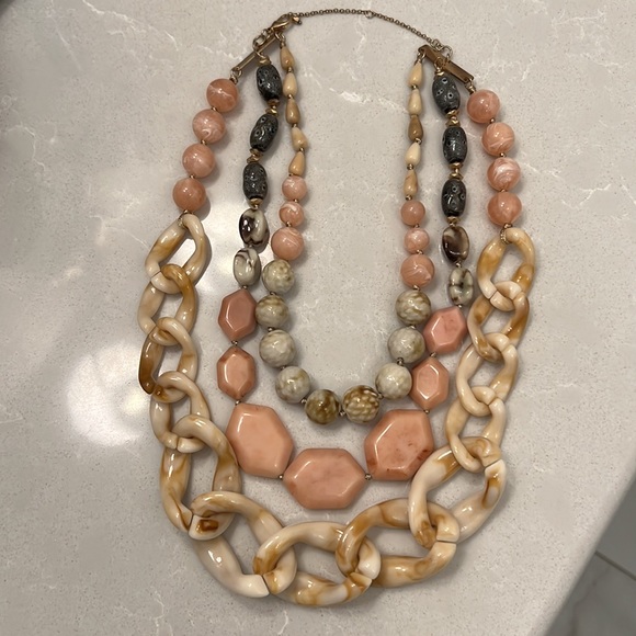 Anthropologie afterglow layered resin necklace - Picture 2 of 3